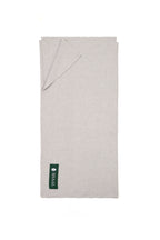 Silver heavyweight lamb wool shawl folded flat with SHAAL label, full length